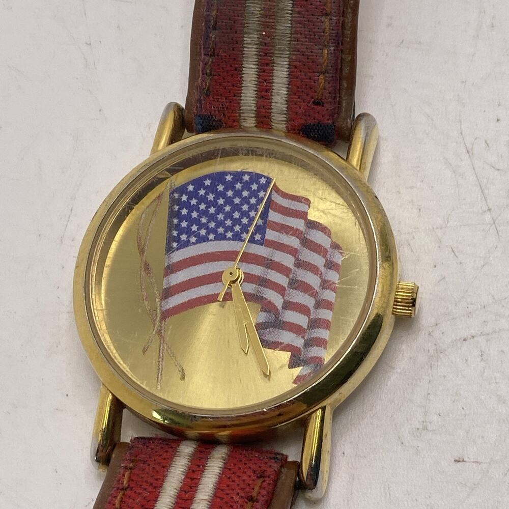 Unisex USA flag Watch Valdawn Works New Battery